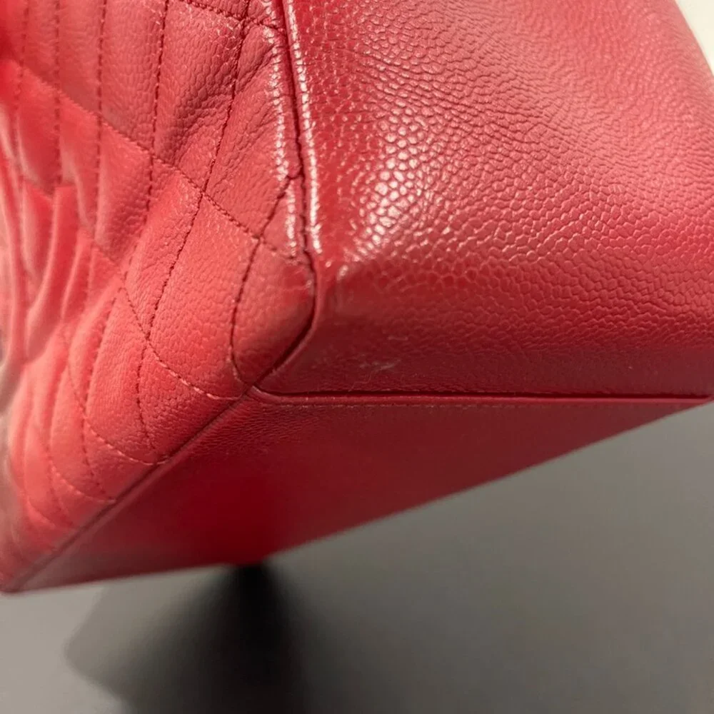 Chanel Caviar Quilted Grand Shopping Tote GST Red (JB1363)